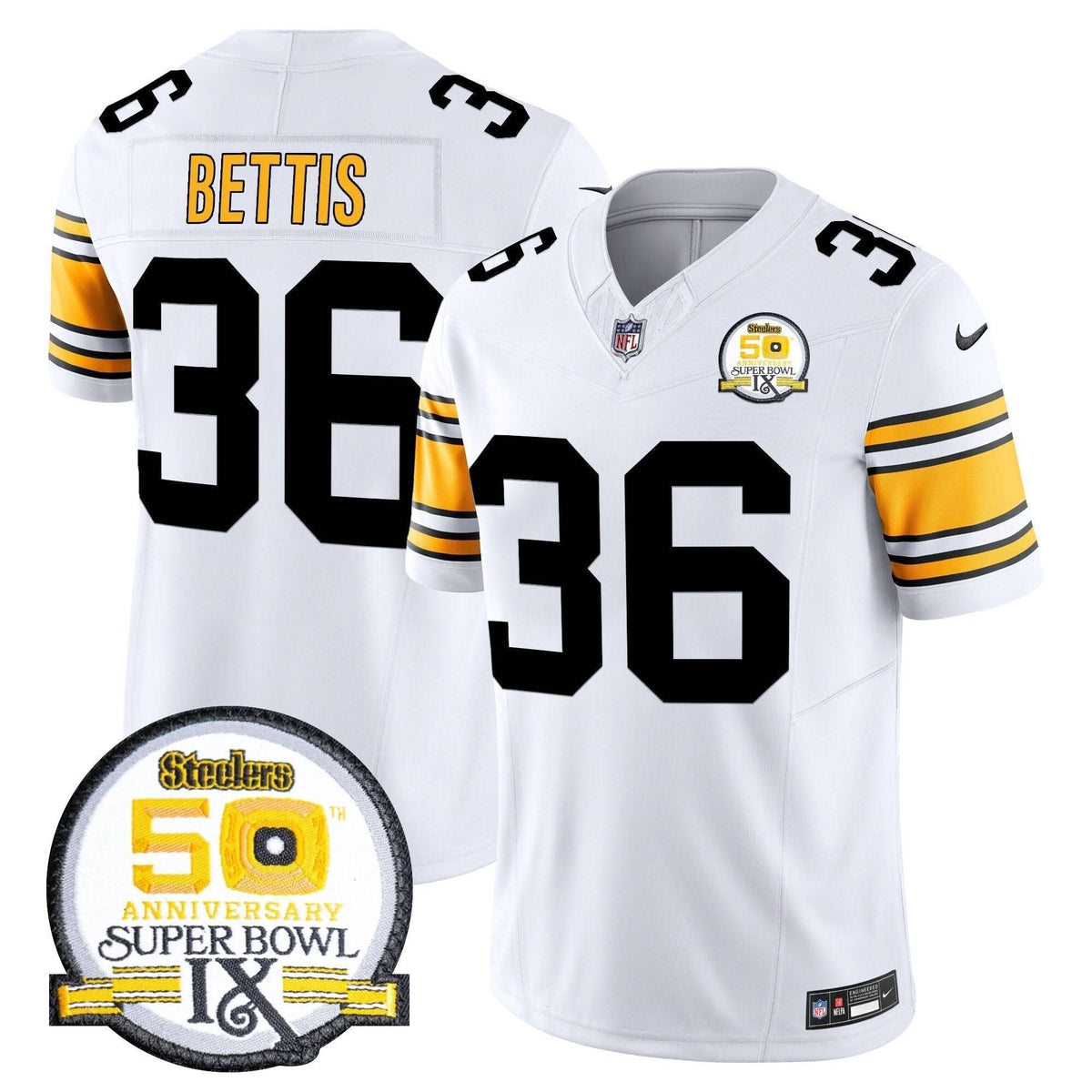 PIT 50th Anniversary Of Super Bowl IX Patch Vapor Limited Jersey