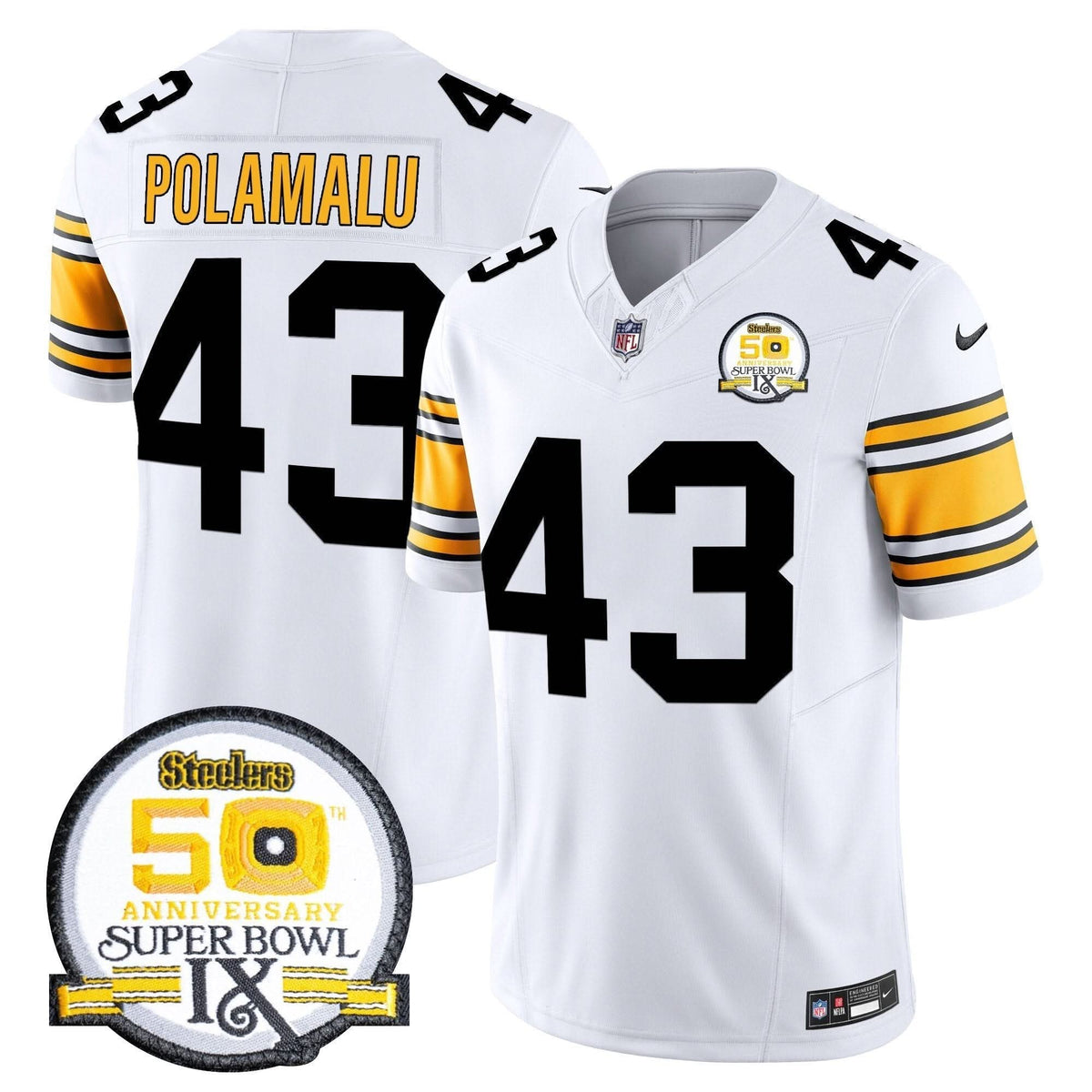 PIT 50th Anniversary Of Super Bowl IX Patch Vapor Limited Jersey