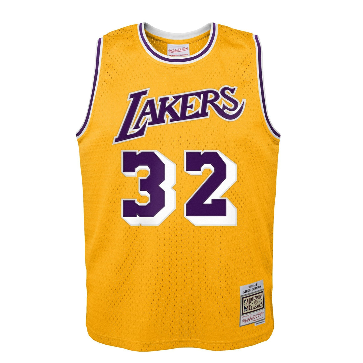 Los Angeles Lakers Magic Johnson Mitchell & Ness Gold 1984-85 Hardwood Classics Swingman Jersey