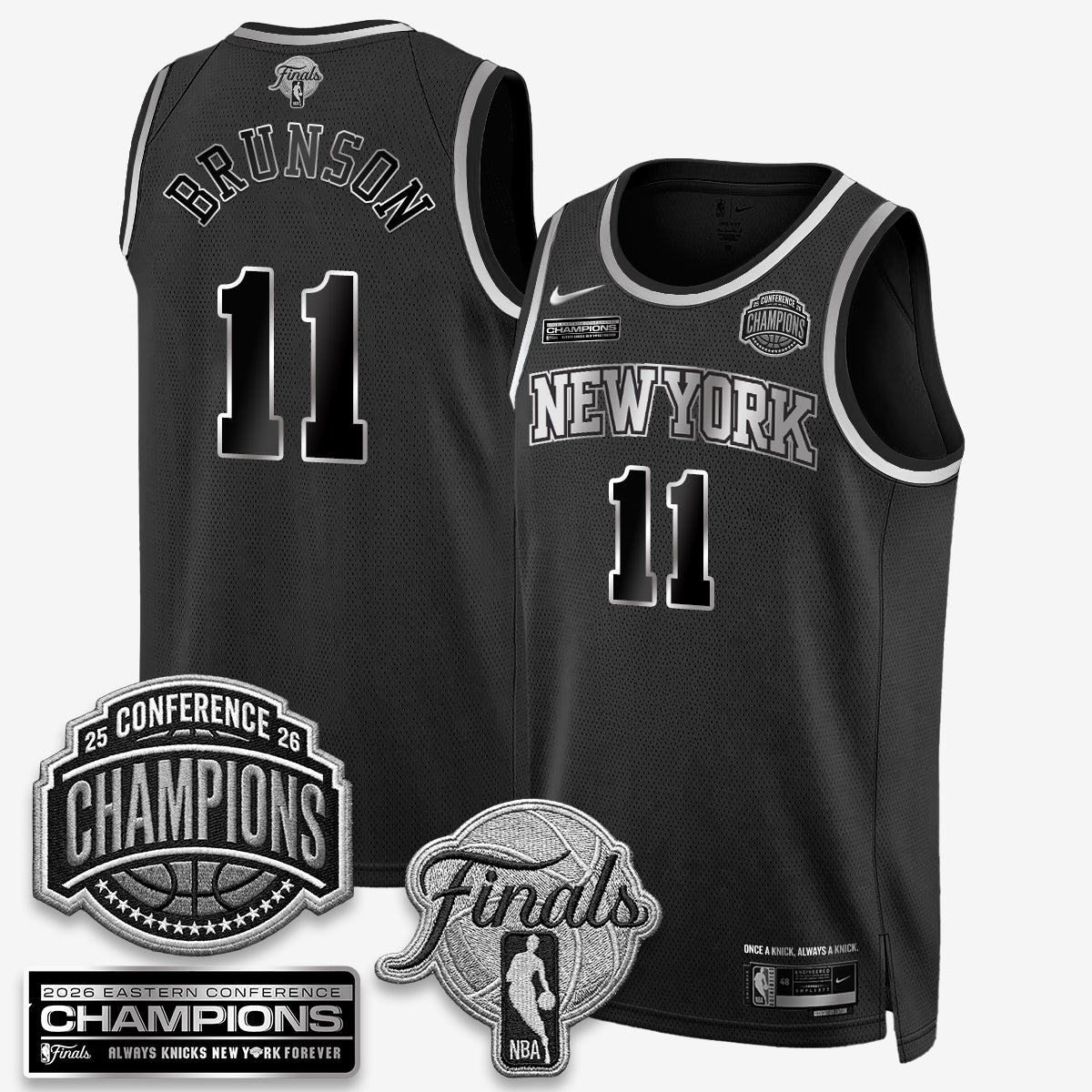 NYK 2026 NBA Eastern Conference Champions Black Gold Edition Jersey - Stitched (2)