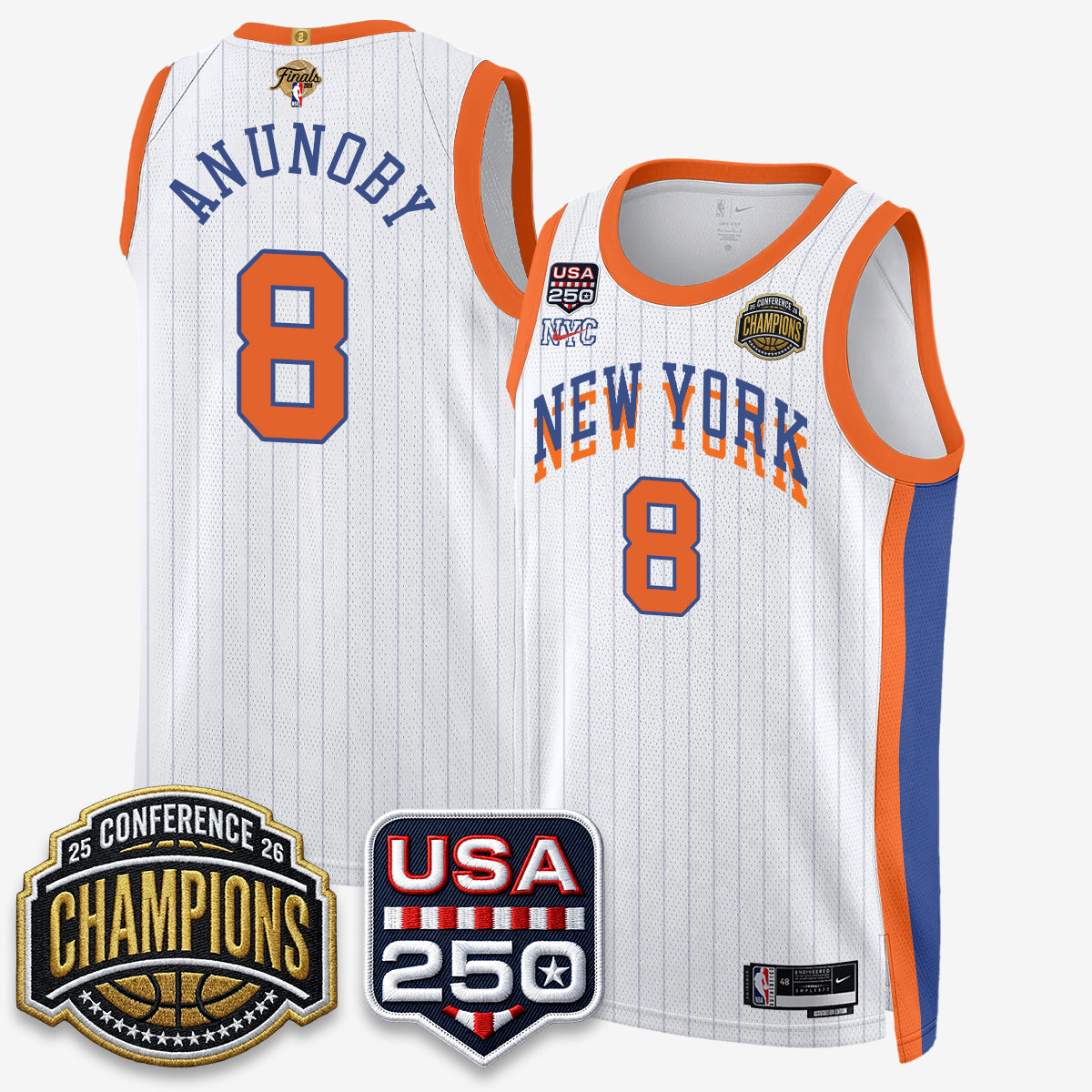 NYK 2026 NBA Eastern Conference Champions City Cream Edition Jersey V2- Stitched