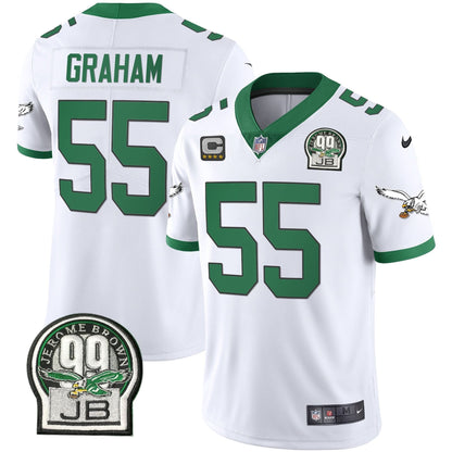 PHI Jerome Brown Retired Patch Gold & Kelly Jersey