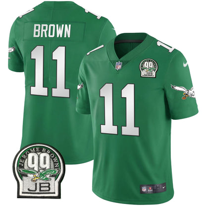 PHI Jerome Brown Retired Patch Gold & Kelly Jersey