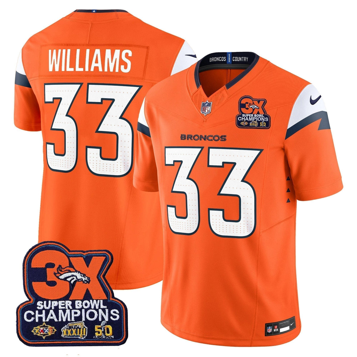 DEN 3-Time Champions Patch Vapor Limited Jersey