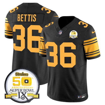 PIT 50th Anniversary Of Super Bowl IX Patch Vapor Limited Jersey