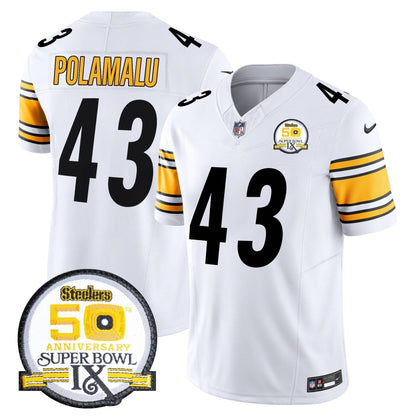 PIT 50th Anniversary Of Super Bowl IX Patch Vapor Limited Jersey