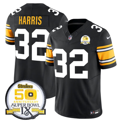 PIT 50th Anniversary Of Super Bowl IX Patch Vapor Limited Jersey