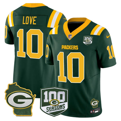 GB 100th Season & Home Patch Vapor Limited Jersey