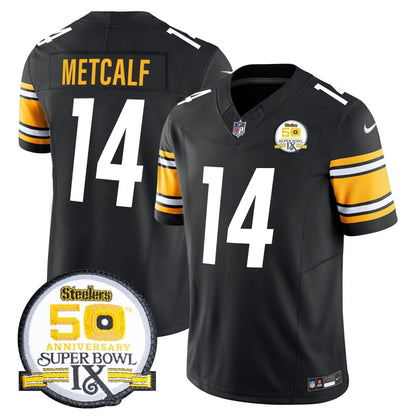 PIT 50th Anniversary Of Super Bowl IX Patch Vapor Limited Jersey