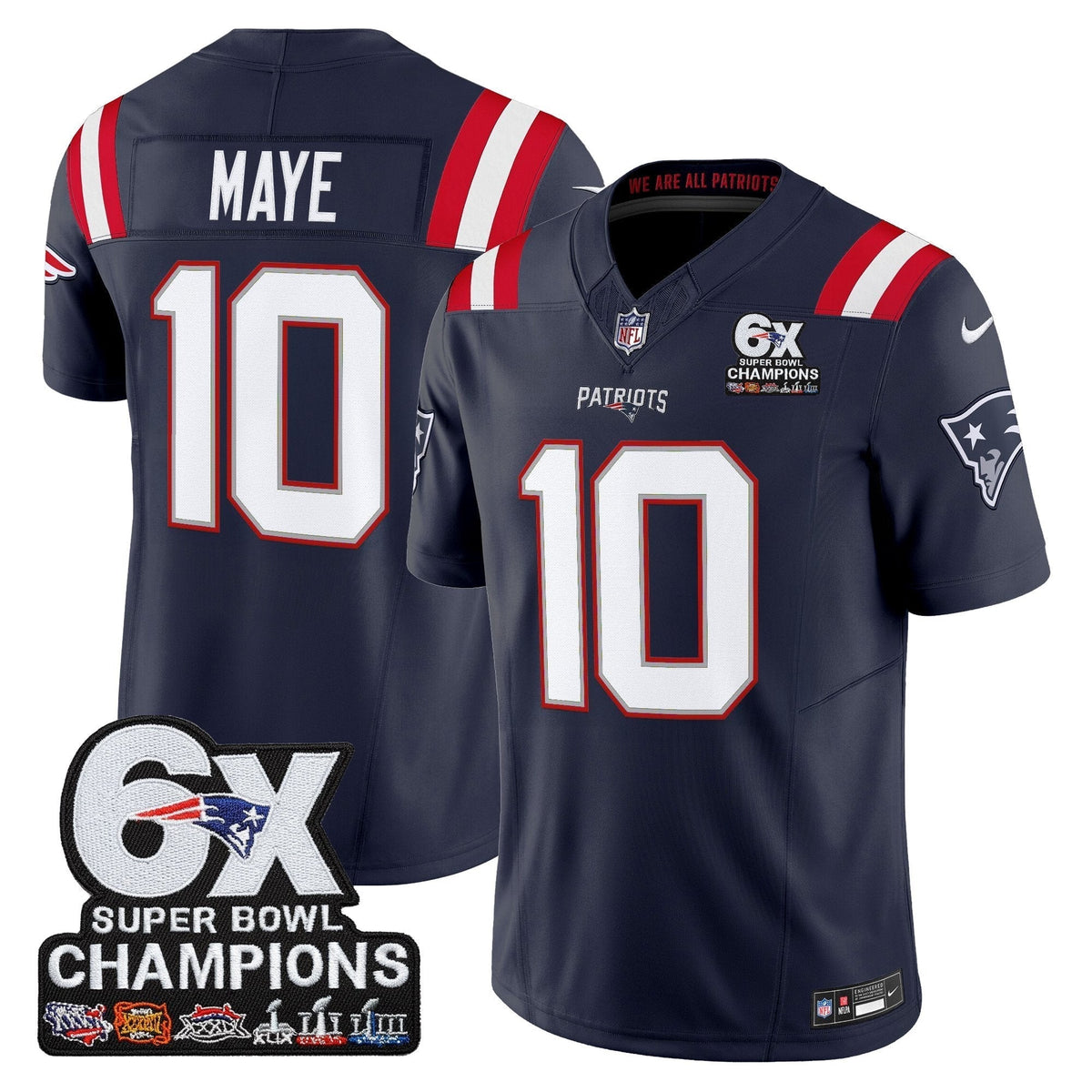 NE 6-Time Champions Patch Vapor Limited Jersey