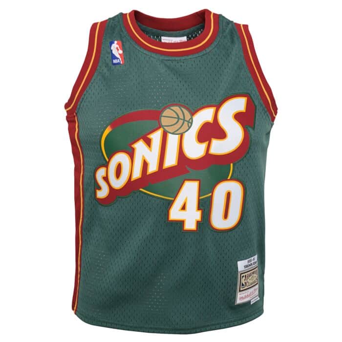 Shawn Kemp Seattle Supersonics Mitchell & Ness 1996-96 Green NBA Swingman Hardwood Classics Jersey