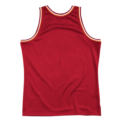 Men's Miami Heat Mitchell & Ness Red Hardwood Classics Blown Out Fashion Jersey