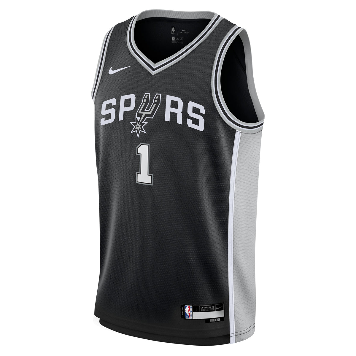San Antonio Spurs Victor Wembanyama Nike Black Swingman Icon Jersey