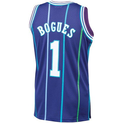Charlotte Hornets Muggsy Bogues Mitchell & Ness Purple 1994-95 Hardwood Classics Swingman Jersey