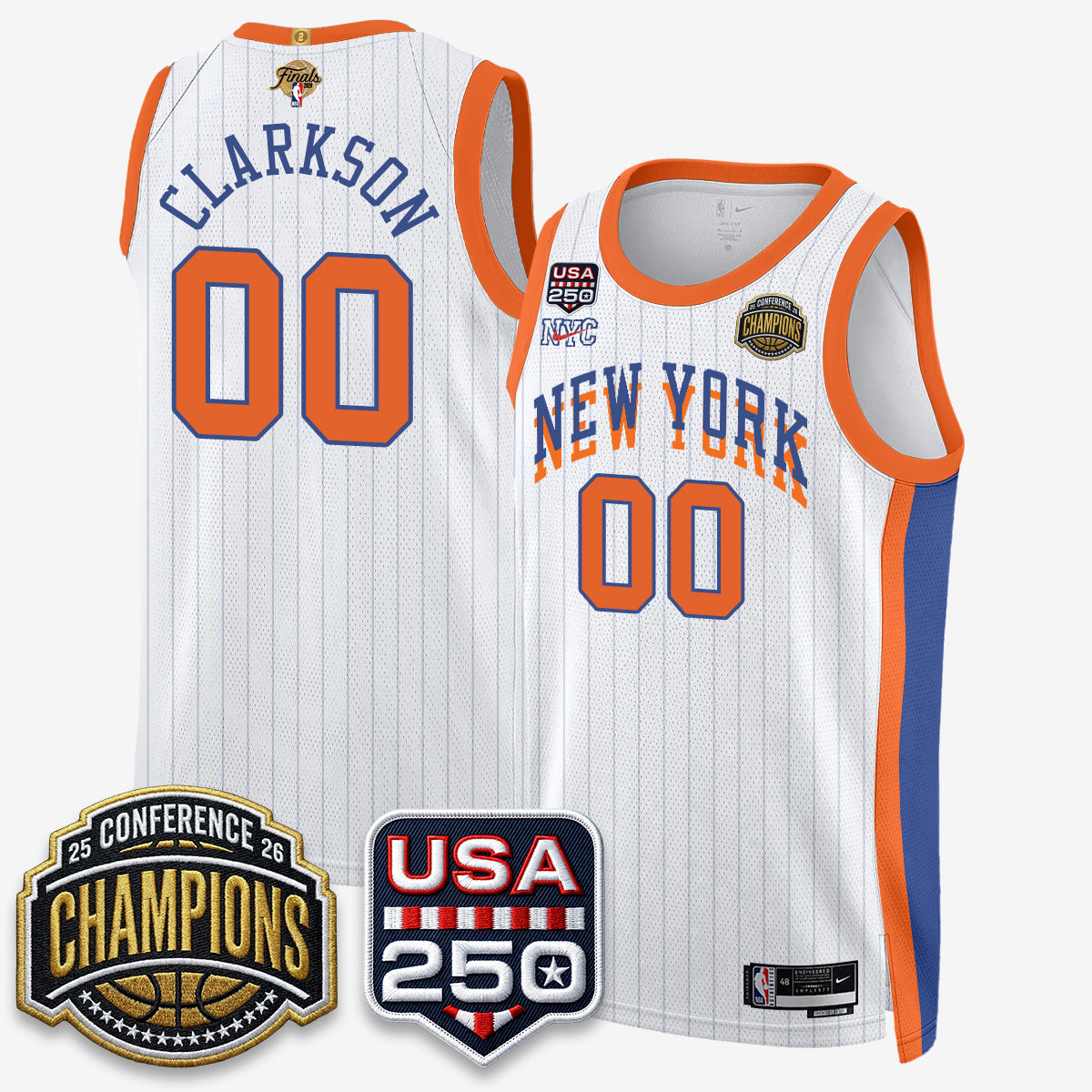 NYK 2026 NBA Eastern Conference Champions City Cream Edition Jersey V2- Stitched
