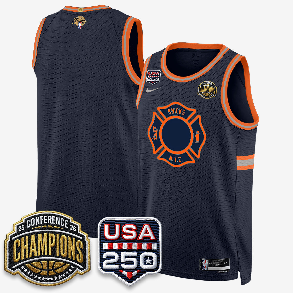 NYK 2026 NBA Eastern Conference Champions City Cream Edition Jersey V2- Stitched