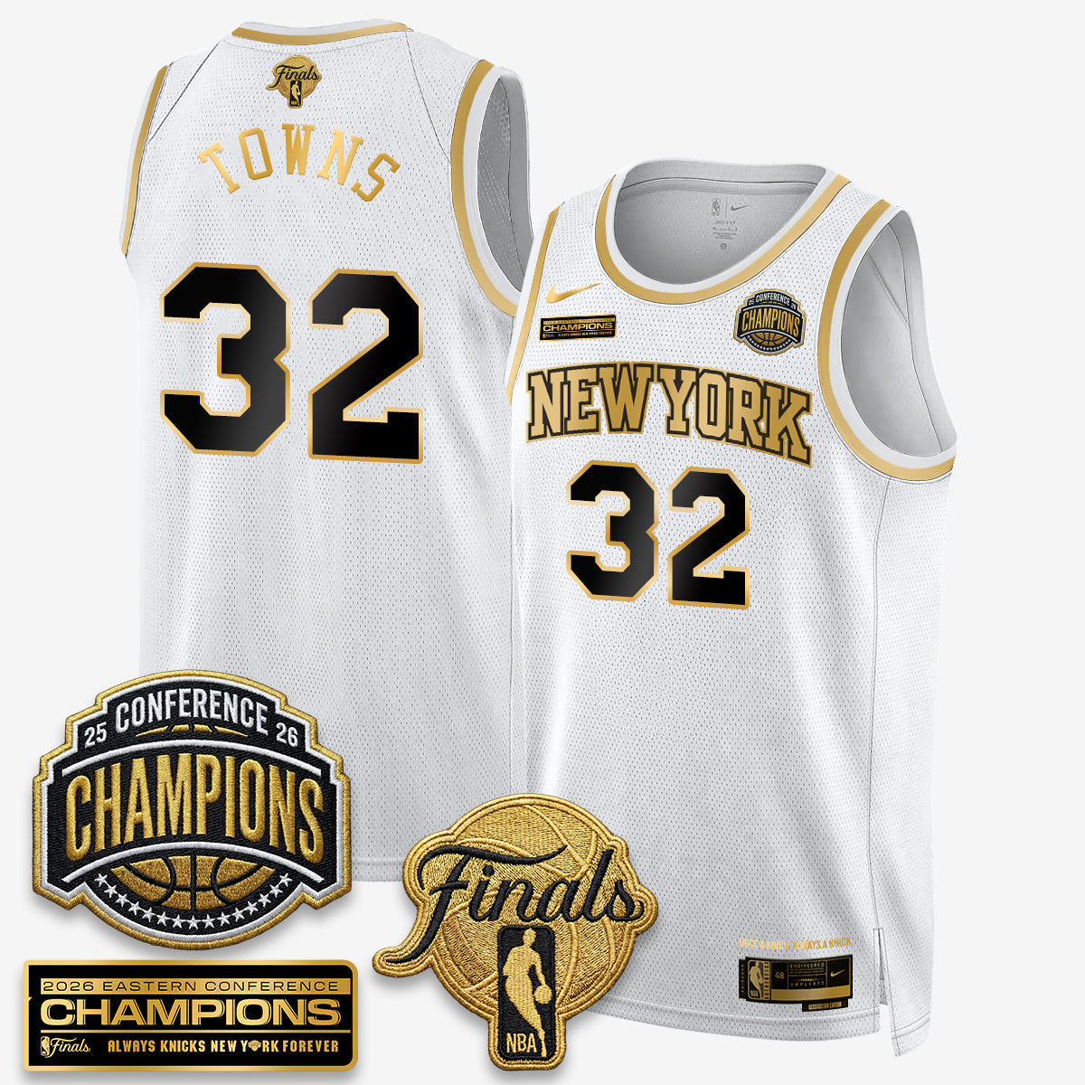 NYK 2026 NBA Eastern Conference Champions Black Gold Edition Jersey - Stitched (Tiktok)