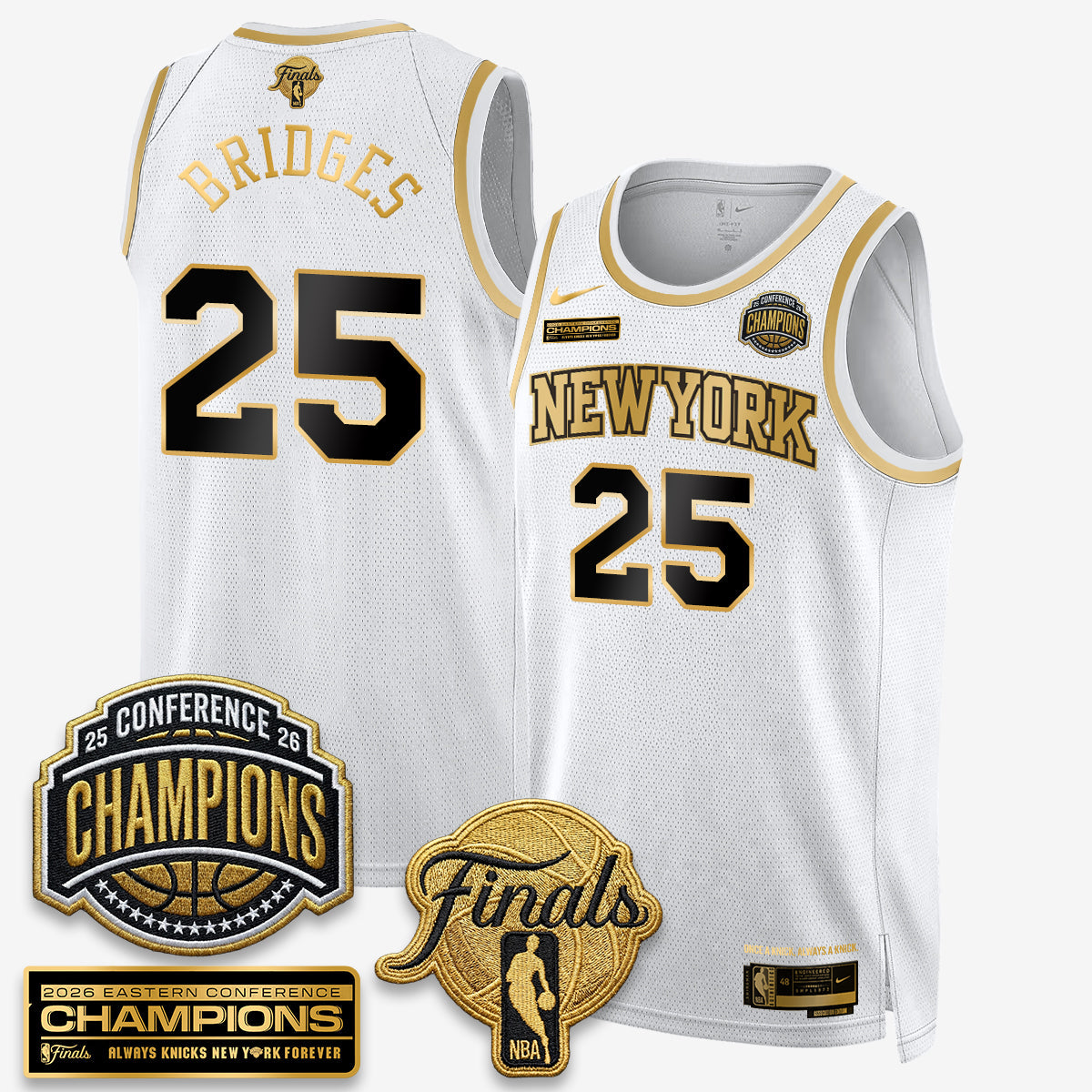 NYK 2026 NBA Eastern Conference Champions Black Gold Edition Jersey - Stitched (2)