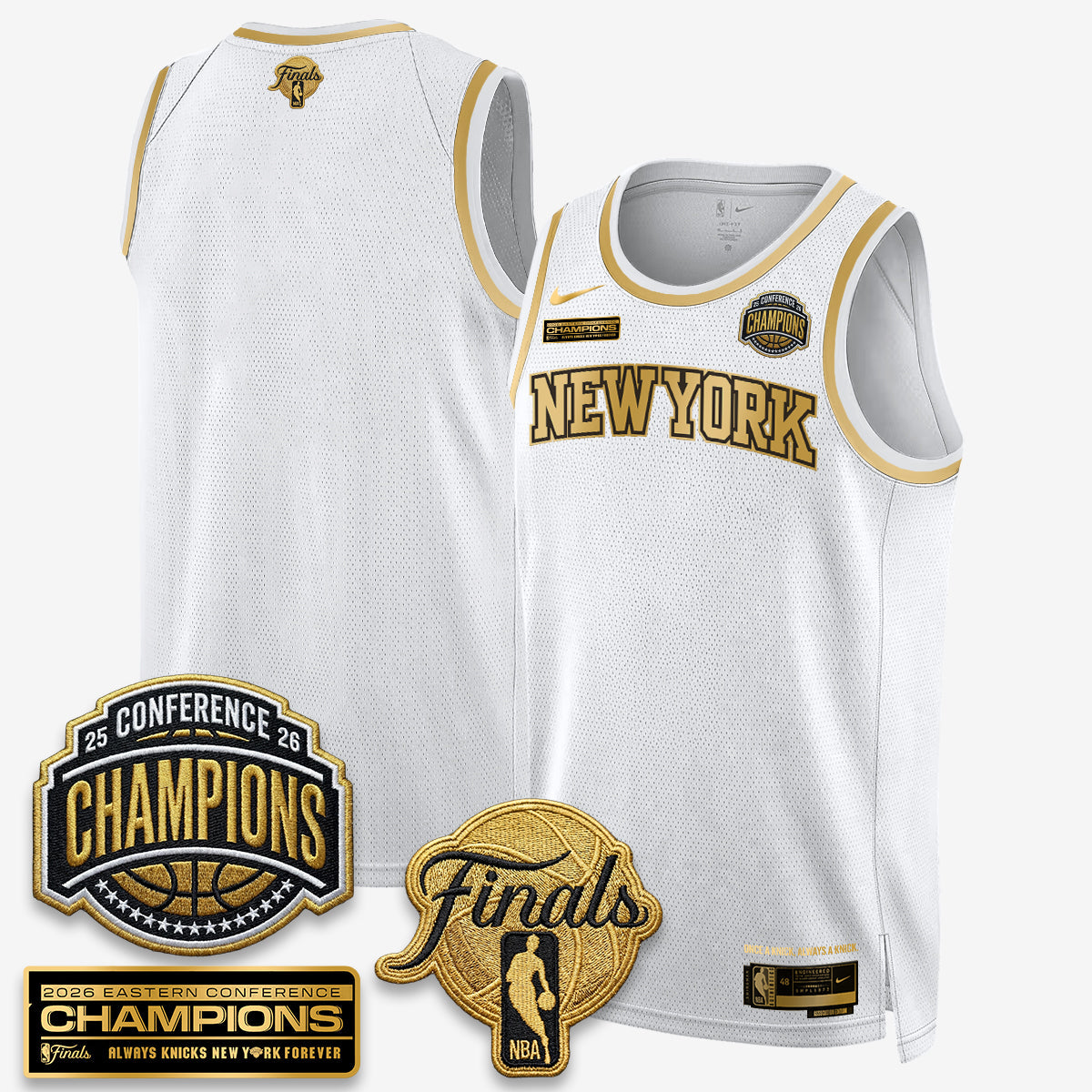 NYK 2026 NBA Eastern Conference Champions Black Gold Edition Jersey - Stitched (Tiktok)