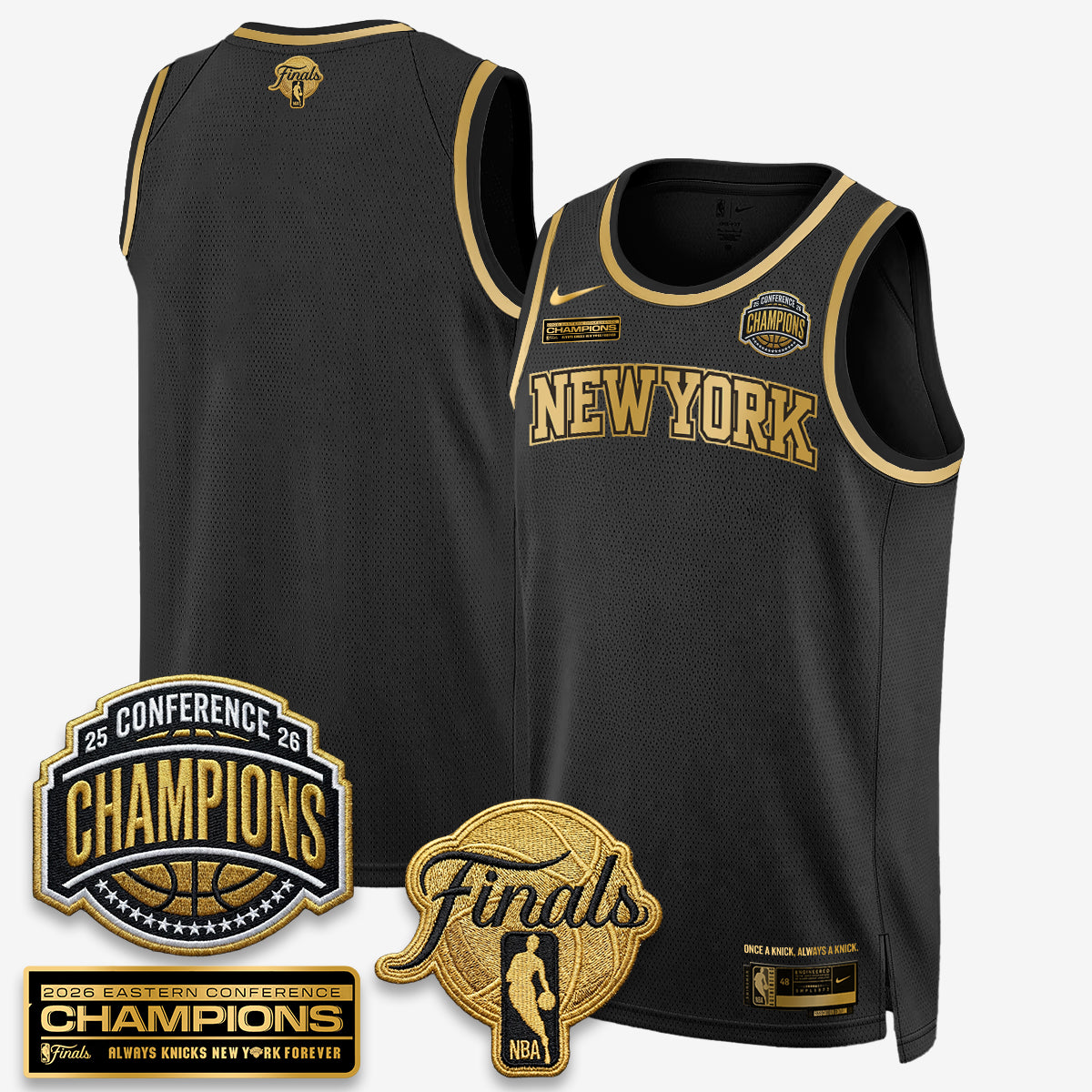 NYK 2026 NBA Eastern Conference Champions Black Gold Edition Jersey - Stitched (2)