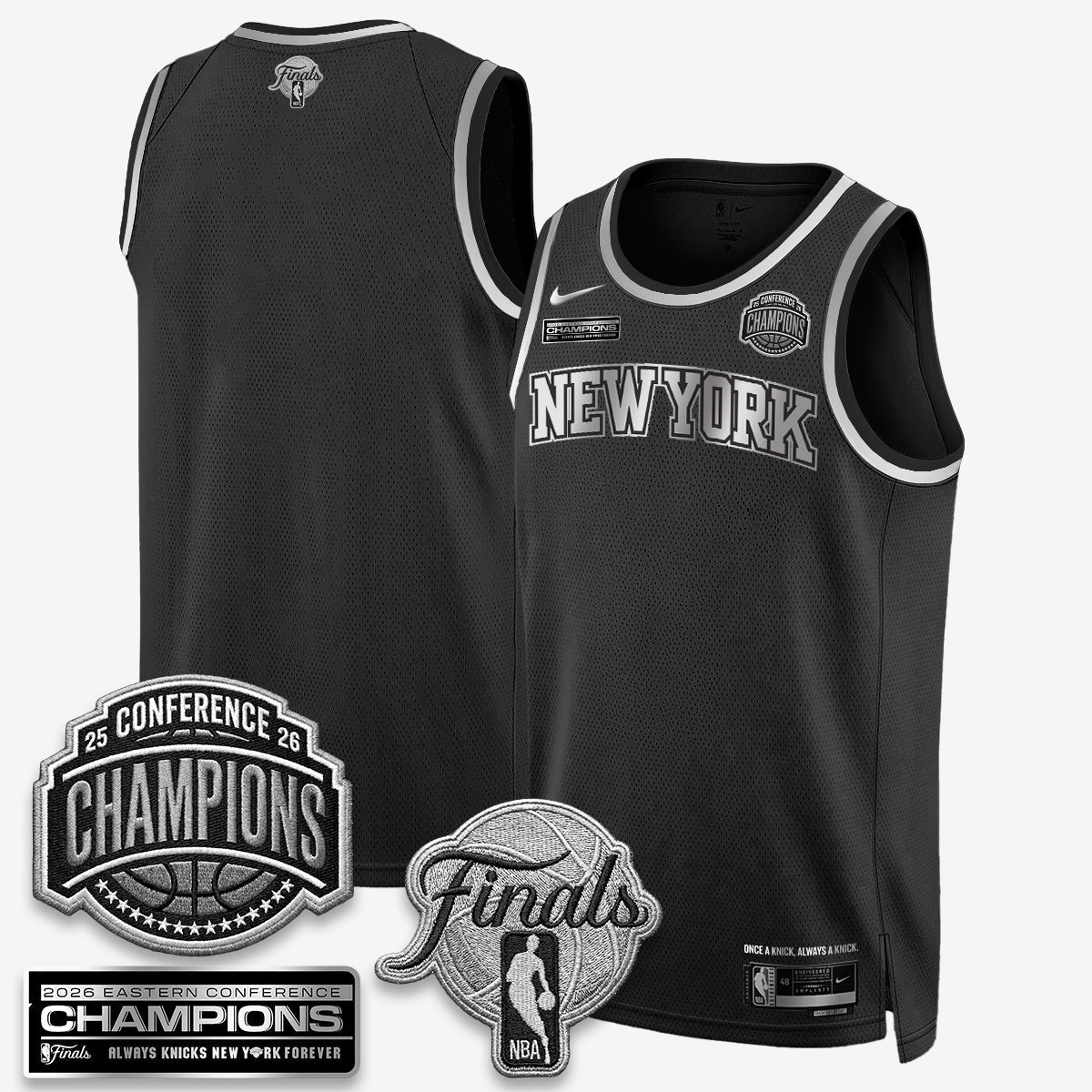NYK 2026 NBA Eastern Conference Champions Black Gold Edition Jersey - Stitched