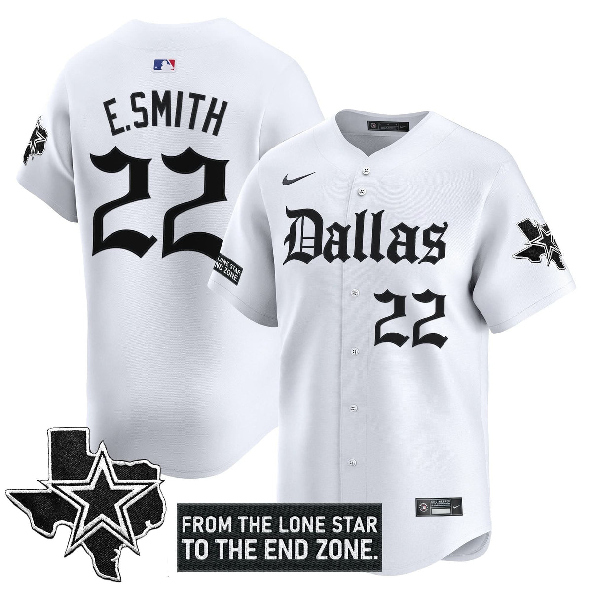 Dallas Cowboys 'Gothic Lone Star Edition' Vapor Baseball Jersey - All Stitched