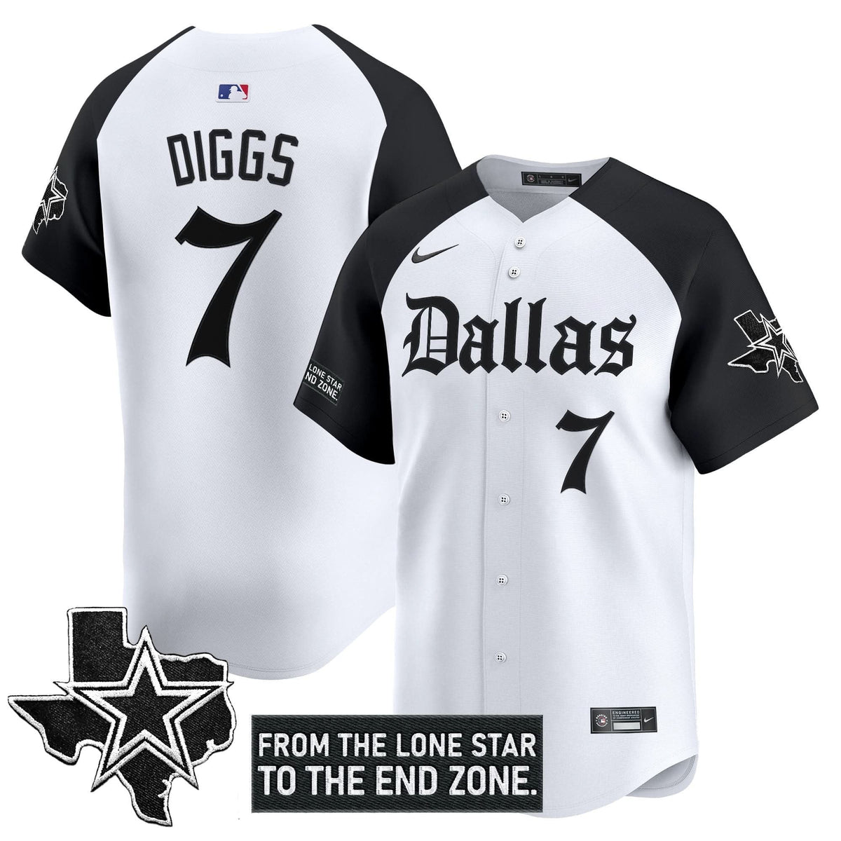 Dallas Cowboys 'Gothic Lone Star Edition' Vapor Baseball Jersey - All Stitched