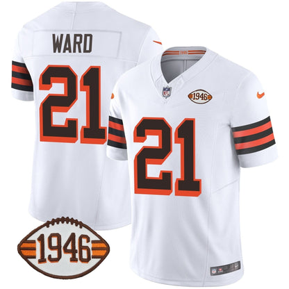 Browns 1946 75th Anniversary Patch Jersey - All Stitched
