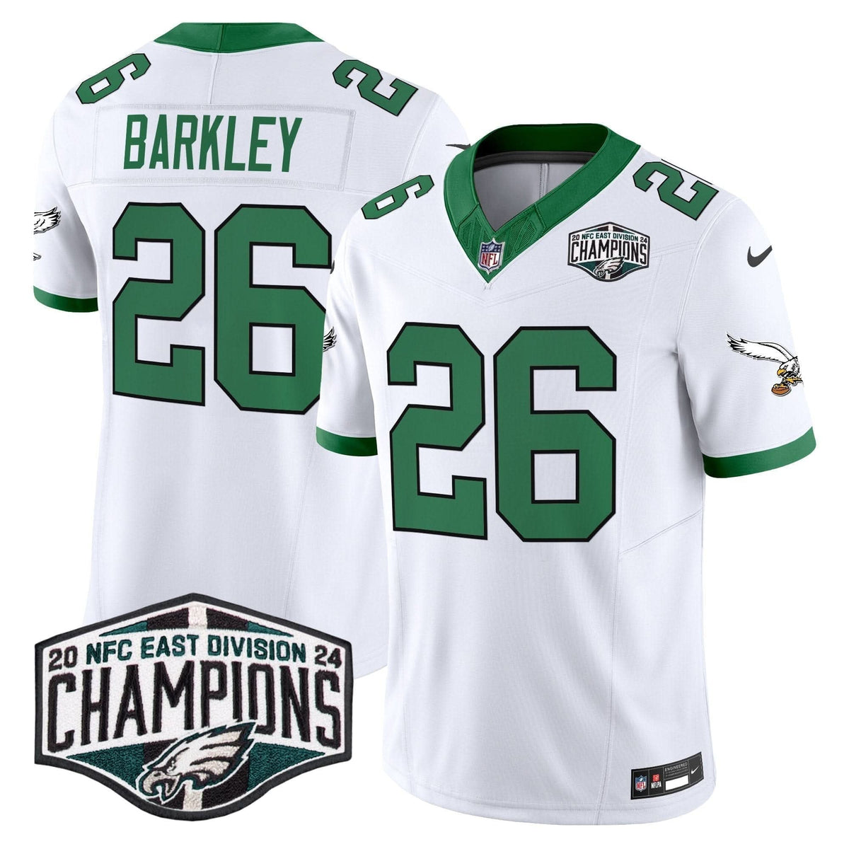 Philadelphia Eagles Kelly Green 2024 NFC East Division Champions Vapor Limited Jersey V2 - All Stitched