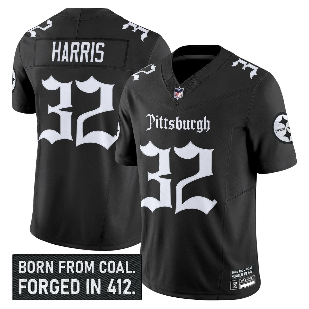 Pittsburgh Steelers 'Gothic Steel City Edition' Vapor Limited Jersey - All Stitched