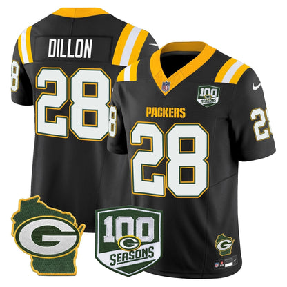 Packers 100th Season & Home Patch Vapor Limited Jersey - All Stitched