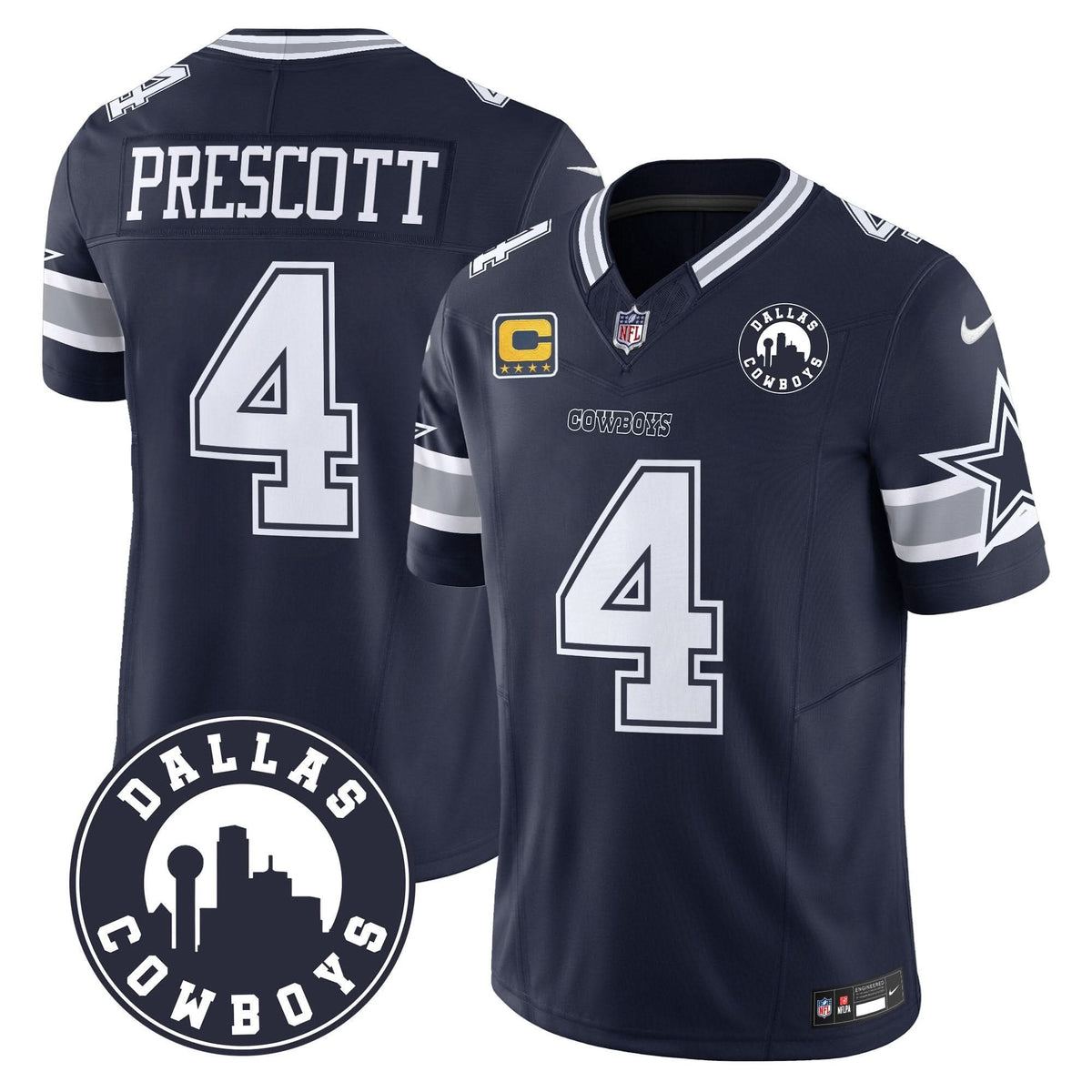 Cowboys "Dallas City" Patch Vapor Limited Jersey - All Stitched