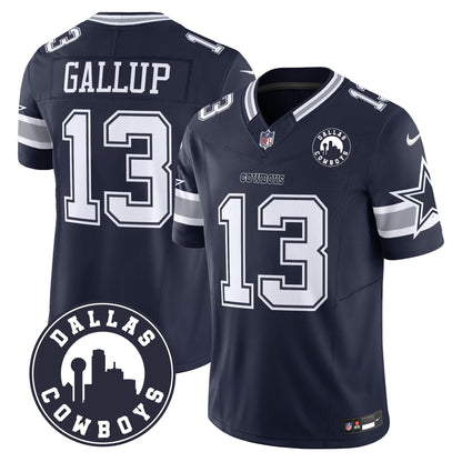 Cowboys "Dallas City" Patch Vapor Limited Jersey - All Stitched