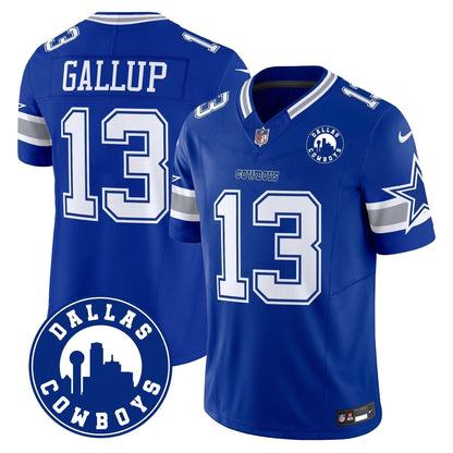 Cowboys "Dallas City" Patch Vapor Limited Jersey - All Stitched