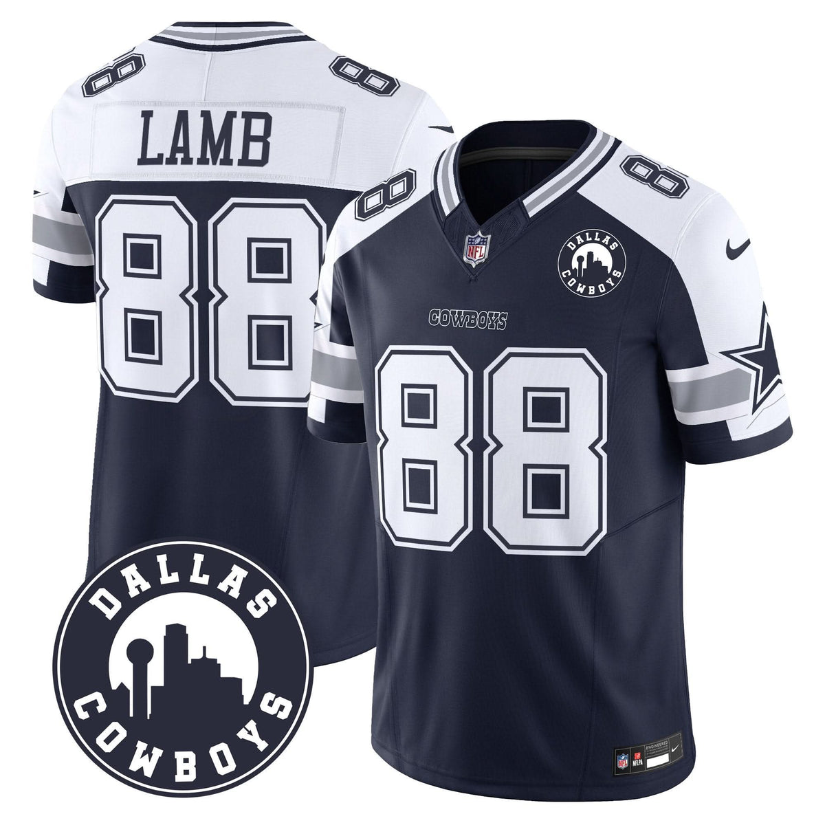 Cowboys "Dallas City" Patch Vapor Limited Jersey - All Stitched