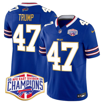 Bills 2024 AFC East Division Champions Gold Trim Vapor Limited Jersey - All Stitched