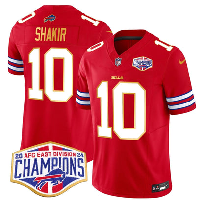 Bills 2024 AFC East Division Champions Gold Trim Vapor Limited Jersey - All Stitched