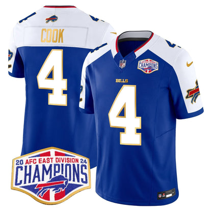 Bills 2024 AFC East Division Champions Gold Trim Vapor Limited Jersey - All Stitched