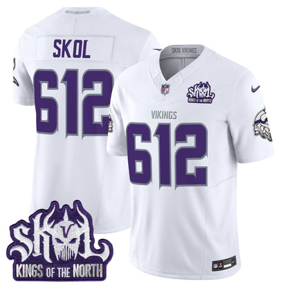 Minnesota Vikings 2025 Winter Warrior Skol Patch Vapor Limited Jersey - All Stitched