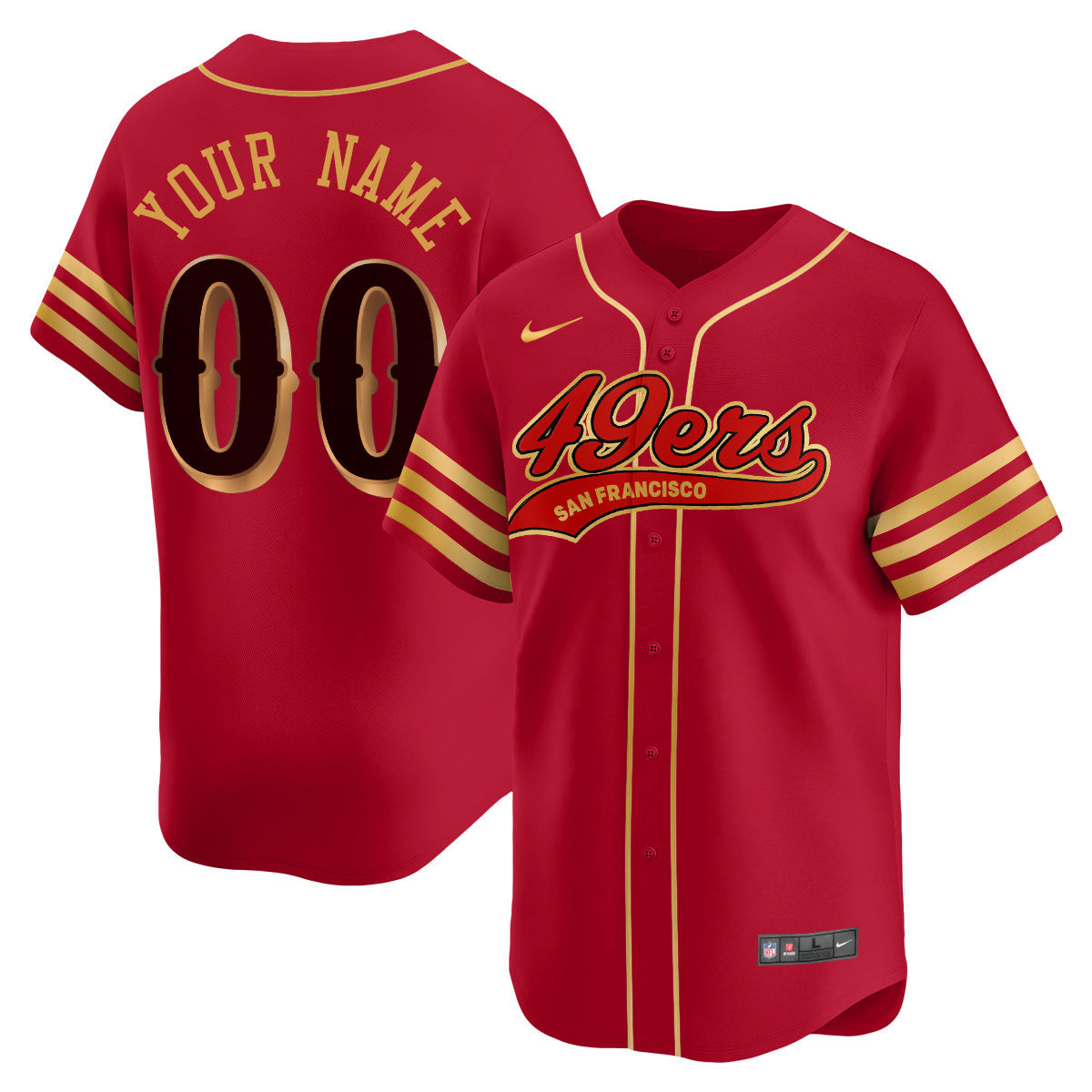 San Francisco 49ers Rivalry Series Baseball Custom Jersey - All Stitched