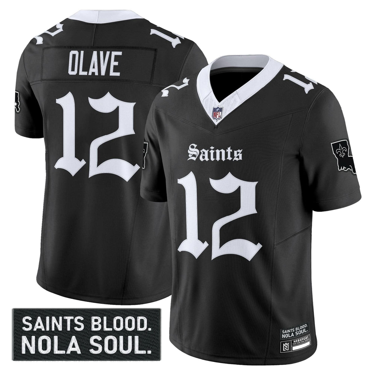 New Orleans Saints 'Gothic Vieux Carré Edition' Vapor Jersey - All Stitched