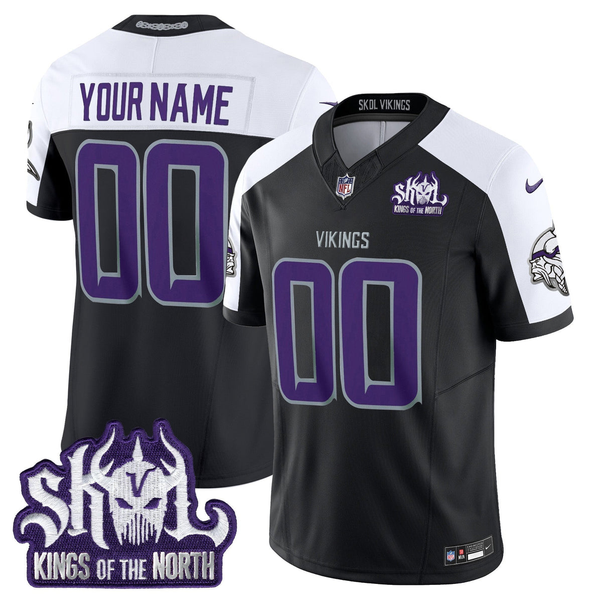 Minnesota Vikings 2025 Winter Warrior Skol Patch Vapor Limited Custom Jersey - All Stitched