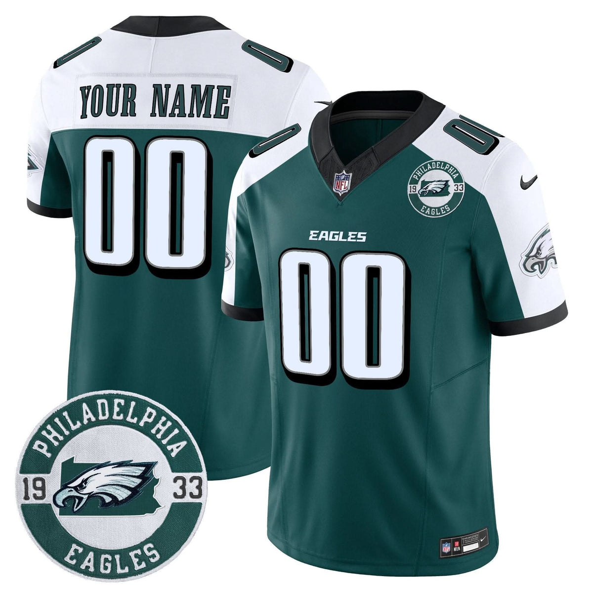 Eagles 2024 Vapor Limited Custom Jersey - Est. 1933 Patch - All Stitched