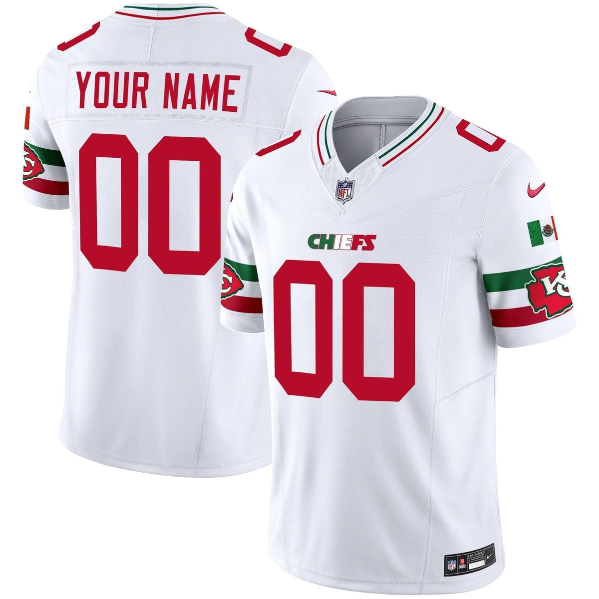 Chiefs Mexico Vapor Limited Custom Jersey - All Stitched