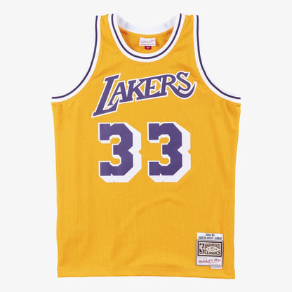 Los Angeles Lakers Swingman Jersey Home Kareem Abdul Jabbar 1984 85 | Stitched Jersey RTJS 12084