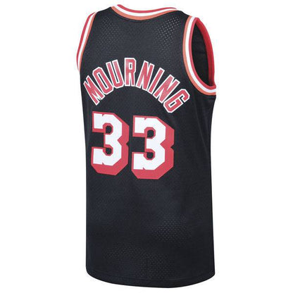 Men's Miami Heat Alonzo Mourning Mitchell & Ness Black 1996-97 Hardwood Classics Swingman Jersey